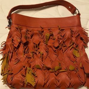 Carlos Santana Leather Feather Satchel